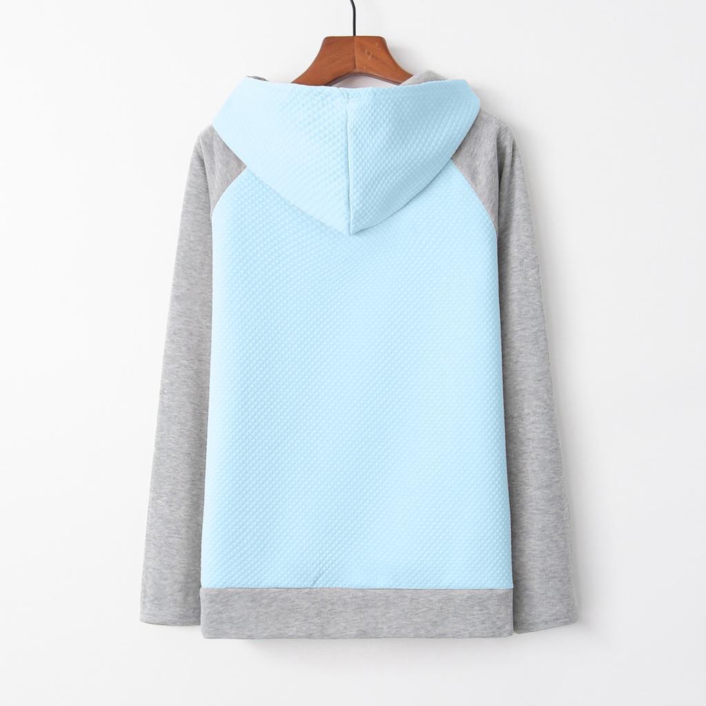 Women's Zip Funnel Neck Hooded Sweatshirts Long Sleeve Pullover Hoodie Drawstring Hoody Raglan Pullover Tops