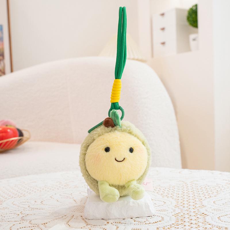 Cartoon Fruit Plush Beanbag Toy - Cute Mangosteen, Peach, Dragon Fruit, Persimmon Pendants - Ideal Gift for Women