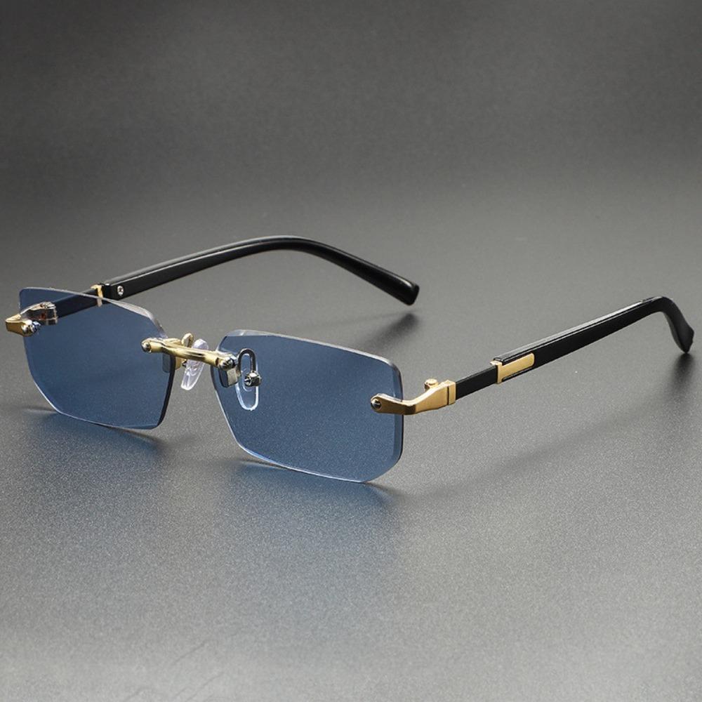 Ochrana UV400 Bezobroučkové Obdélníkové Sluneční brýle Y2K Brýle Vintage Bezrámečkové Sluneční brýle pro Ženy Muže