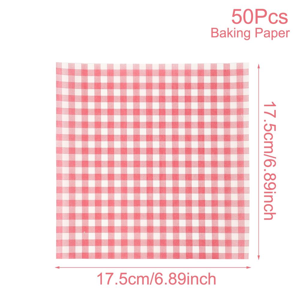 50Pcs Oilproof Wrapping Paper for Bread Sandwich Burger Fries Food-grade Wax Paper Baking Tools Kitchen Gadgets For Party Gift