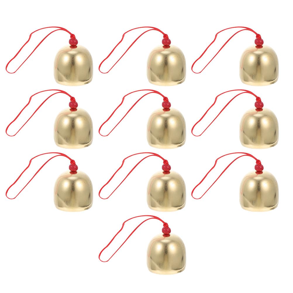 

LEDMOMO Mini Brass Hanging Wind Chimes with Pet Collar Jingle Cute Christmas Tree Handmade DIY Festival 50 Gold Bells, Bells, Bells, Rope, Bells,