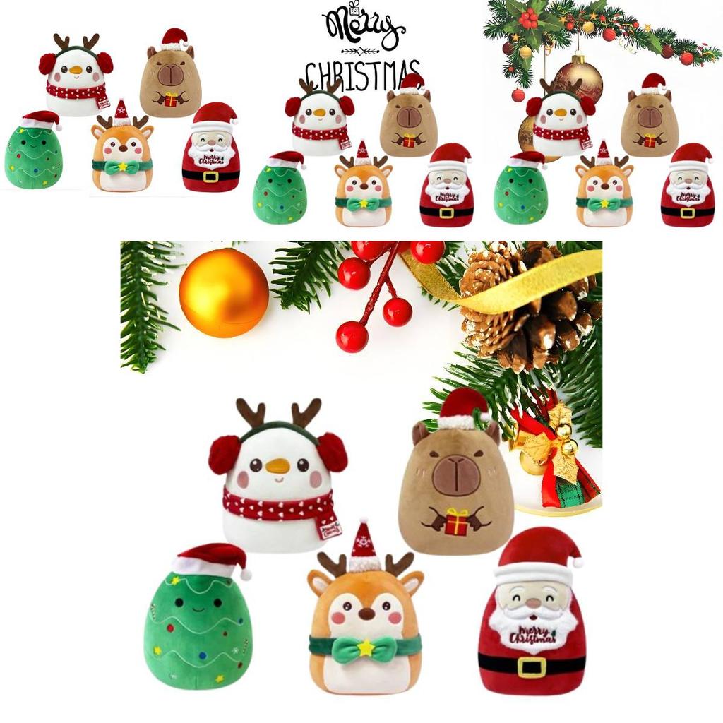 Plush Christmas Santa Claus Snowman Pillow Soft Decorative Cushion For Home Holiday