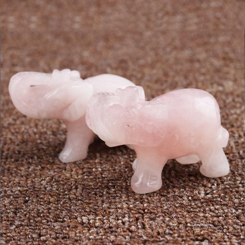 Carved Elephant Hand Natural Gemstone Jasper Turquoise Malachite Crystal Quartz