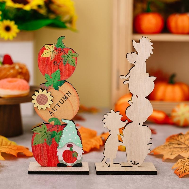 Wood Autumn Signs for Thanksgiving Mantelpiece Embellishments for Autumn Home Garden Decors