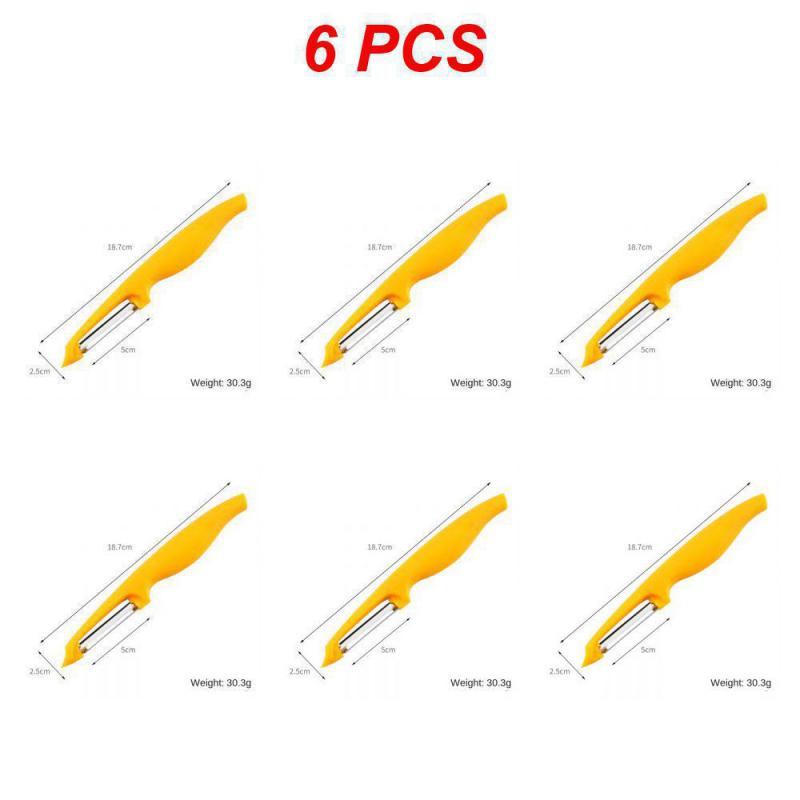 2/4/6PCS Vegetable Peeler Modern Handheld Stainless Steel Fruit Cutter Tool Melon Planer Multi-function Health Yellow