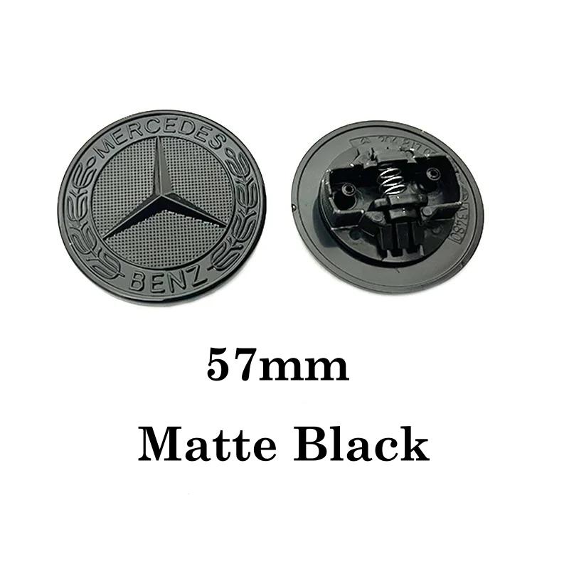 

New 2025 Hot 10pcs 74mm 57mm 44mm Metal Wheat New Black For Mercedes Benz Car Front Head Hood Bonnet Badge Logo Emblem Accessori