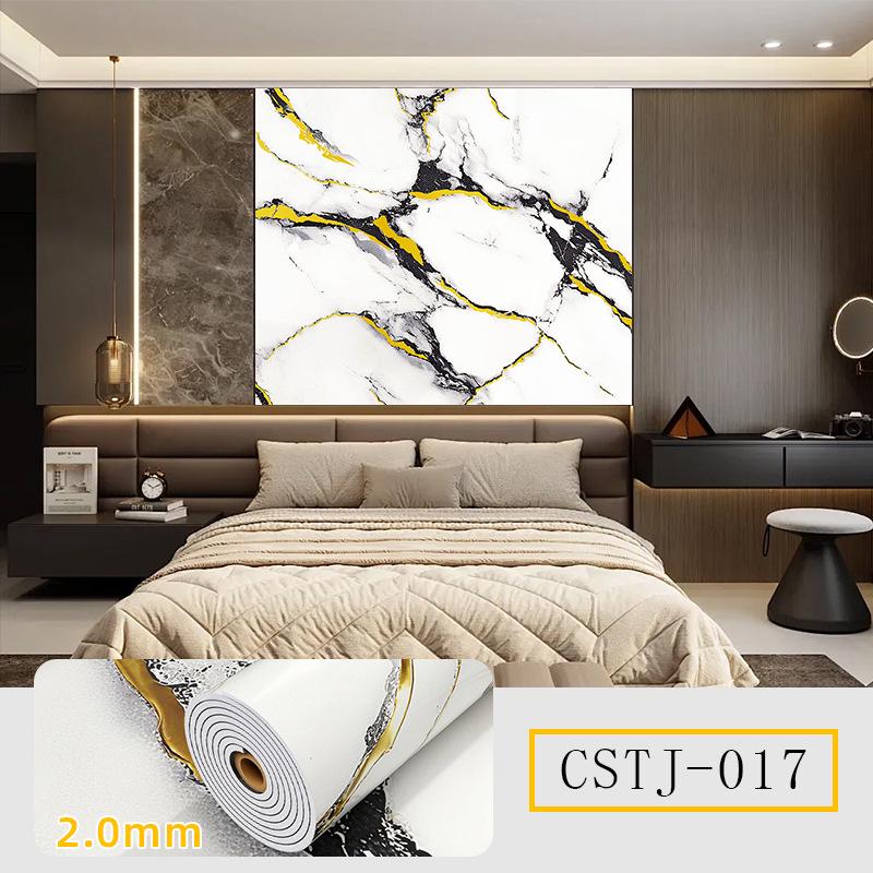 Selbstklebende, wasserfeste Marmorfliesen-Wandaufkleber für TV-Hintergrund und Dekoration