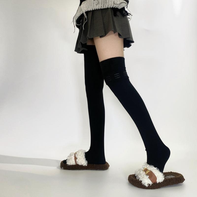 Thigh Over-Knee Socks, Fleece Thickened Silicone Non-Slip Knee Socks, Thigh Root Socks, Winter Warm High-Tube Stockings