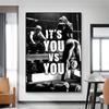 Plakat fitness To ty kontra ty drukuje damski plakat na siłownię motywacyjny nadruk kulturystyka podnoszenie ciężarów dekoracja wnętrz biurowych