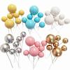 20pcs Heart Shape Cake Topper Mix Size Gold Silver Pink Love Cake Ball Valentine's Day Cupcake Flag Wedding Engagement Decor