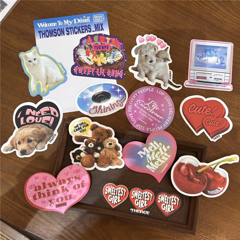 

Korean Cute Retro Animals Stickers Ins Scrapbooking DIY Journal Collage Phone Diary Album Happy Plan Gift Decoration