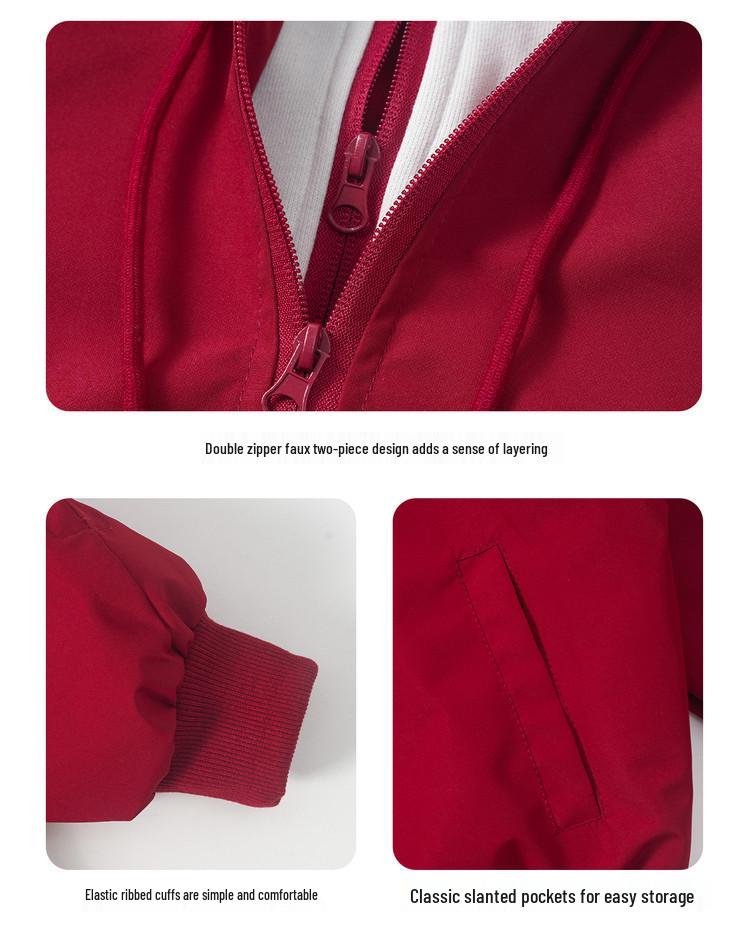 Boys' Korean Style Patchwork Hoodie Jacket - Autumn 2025