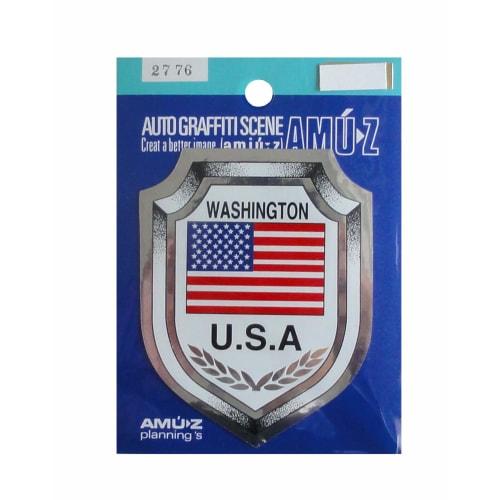 Toyo Mark Seisakusho WASHINGTON USA Emblem Sticker Silver 2776