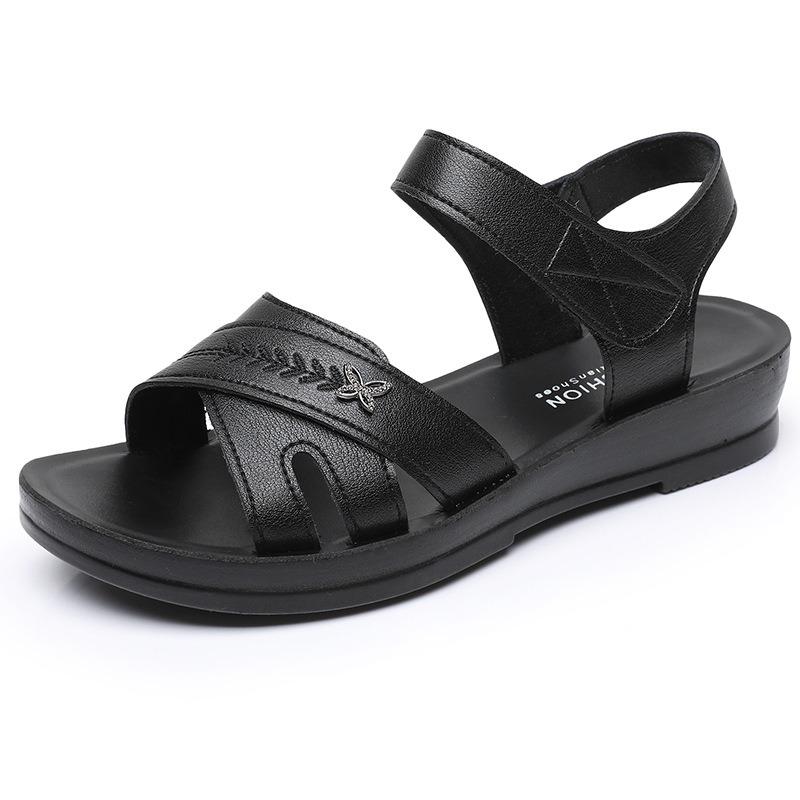 New Sandals Wear Soft Sole Comfortable In the Middle and Middle of the Elderly Flat Non-slip Women's Shoes In Summer
