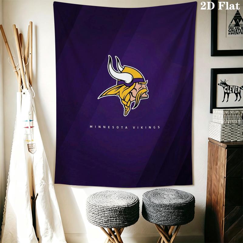 Minnesota Vikings Duvar Gobleni Estetik Duvar Askısı Baskılı Kumaş Battaniye Yatak Odası Oturma Odası Ev Dekorasyonu için Dekoratif Goblenler