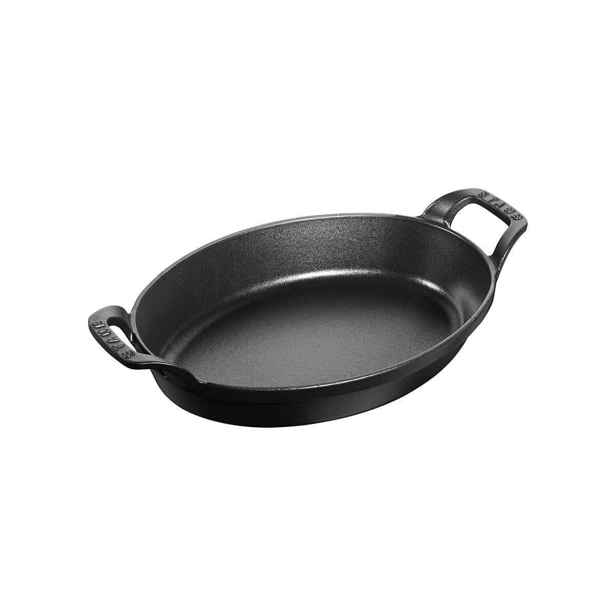 

staub Stackable Dish Black Enamel Iron Japanese Dish Oval 21cm [Authorized Product] 40509-391