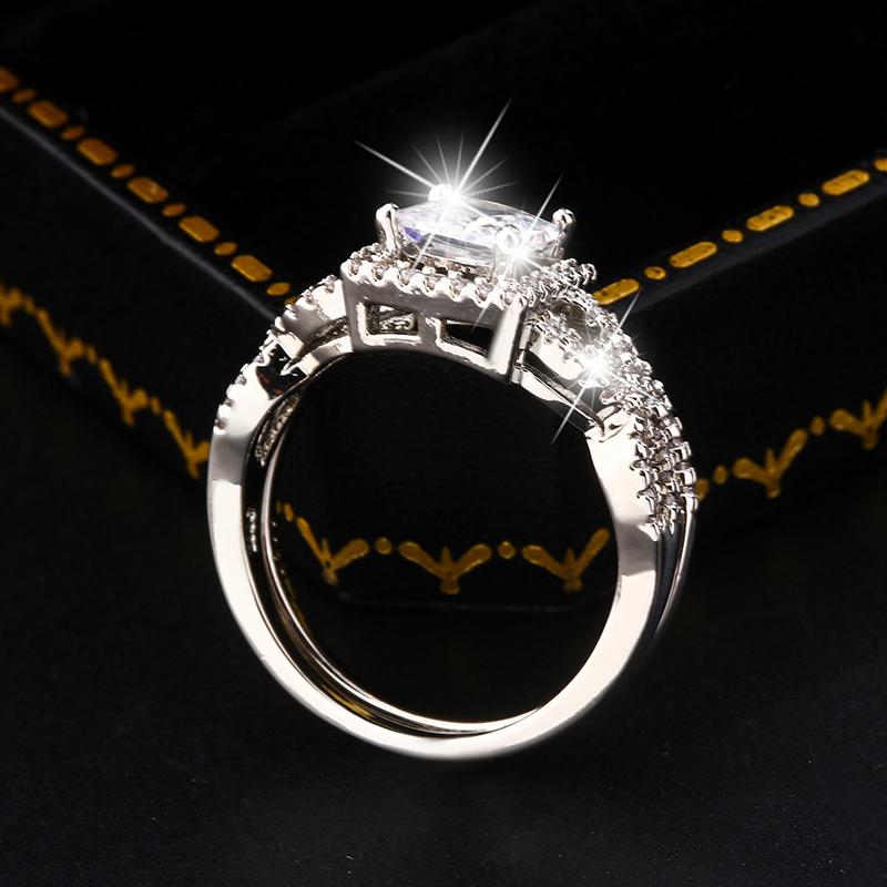 Luxury Full AAA Zircon Hot Selling Rings for Women Set High Quality AAA Boutique Jewelry for Wedding Party Jewelry