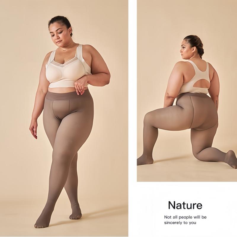 Plus Size 115Kg Thermal Stockings Woman Warm Insulated Tights Sexy Women Pantyhose Fake Stockings Skin Effect Translucent Tights