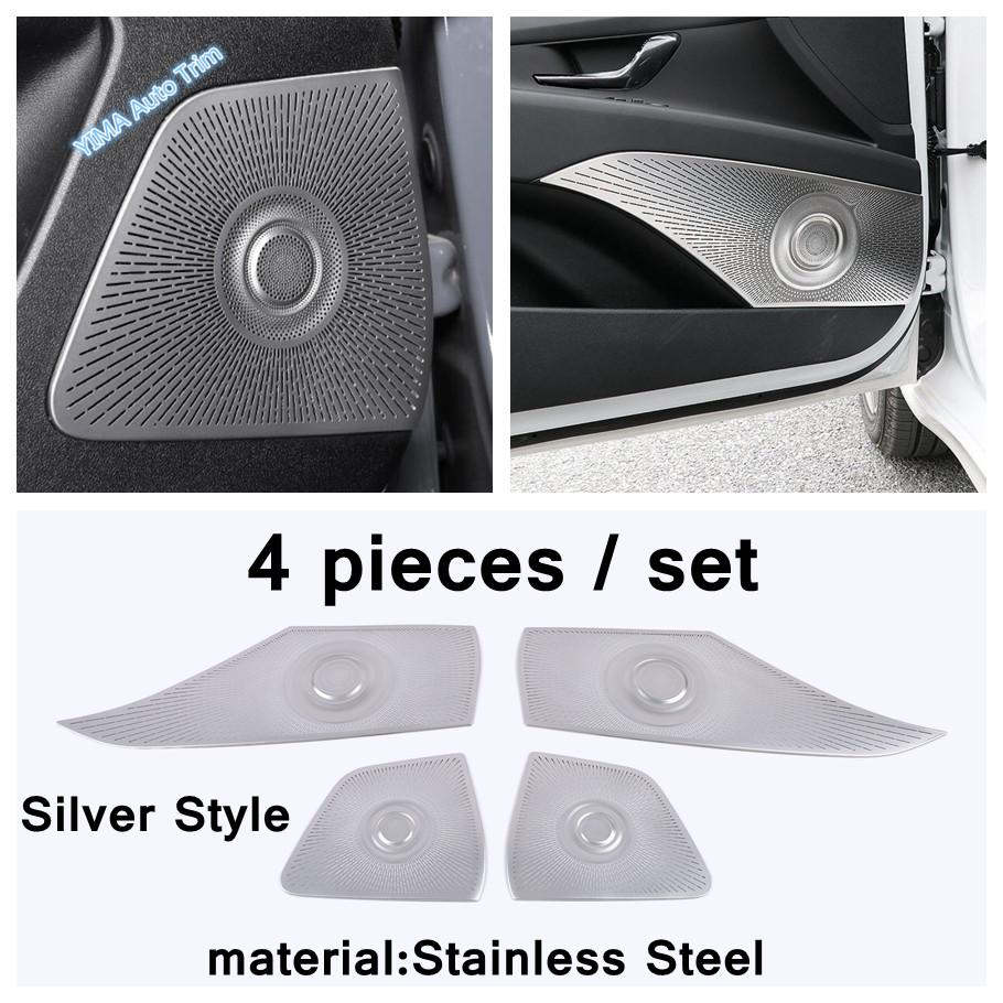 Stainless Steel Car Door Audio Stereo Speaker Loudspeaker Decoration Frame Accessories Cover Trim For Hyundai Elantra