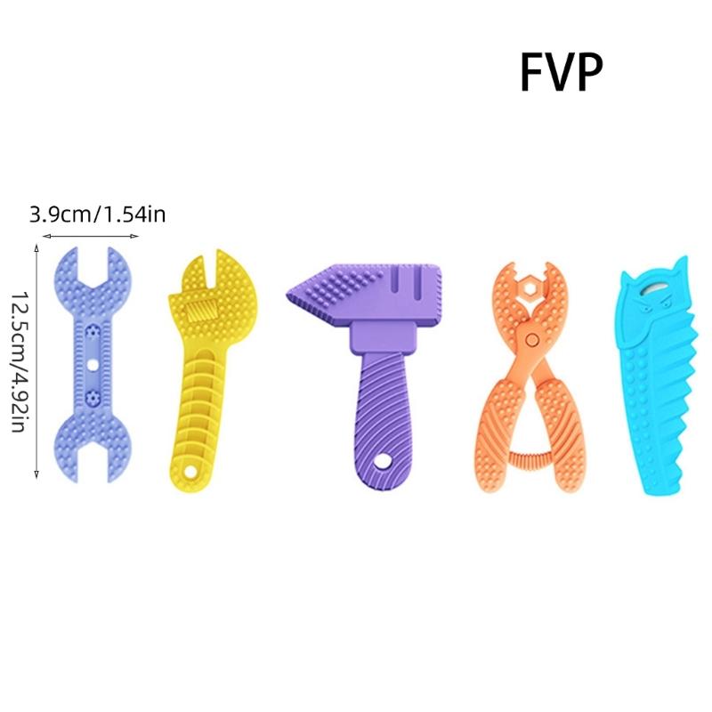 Hammer Wrench Spanner Pliers Shape Molar Supplies Chew Toys Silicone Baby Teether Toy Teething Relieve Stress Gum