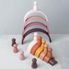 Montessori Wooden Toys for Babies Rainbow Stacking Block Toy Blocks Round Shape Construction Tower Kids Educational Learning Toy