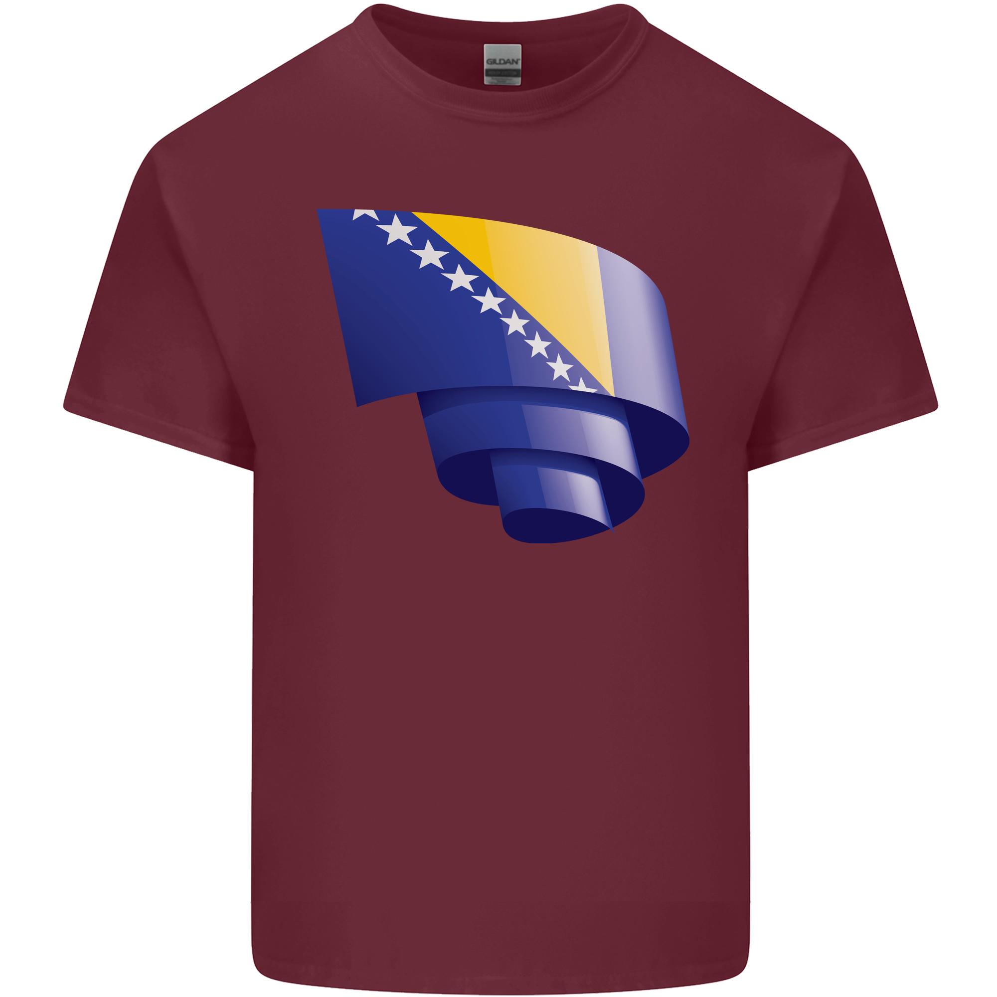 Curled Bosnia and Herzegovina Flag Day Football Unisexs Light Cotton TShirt S
