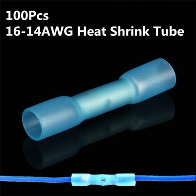 Neu 100 X Schrumpfschlauch Schlauch Stoßverbinder Crimpkabelverbinder Blau Sleeing Kits