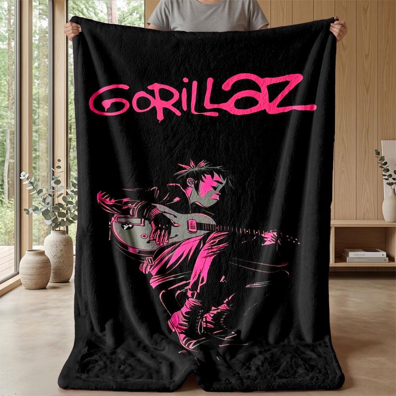 Soft Flannel Blanket Lightweight Cozy Bedroom Living Room CoverGorillaz
