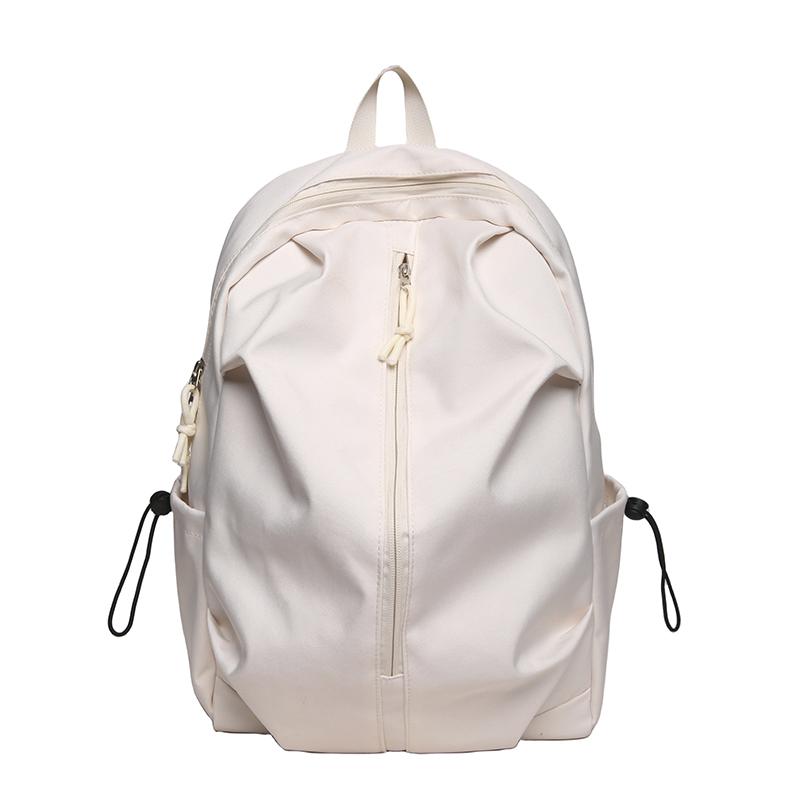 Schoolbag Women's Solid Color Backpack For Middle School Students