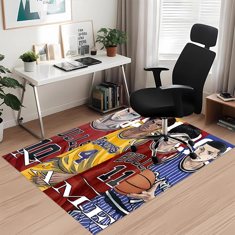 Custom Name Slam Dunk Printed Carpet, for Office Chair Living Room Bedroom Kitchen Room Decor Gifts.