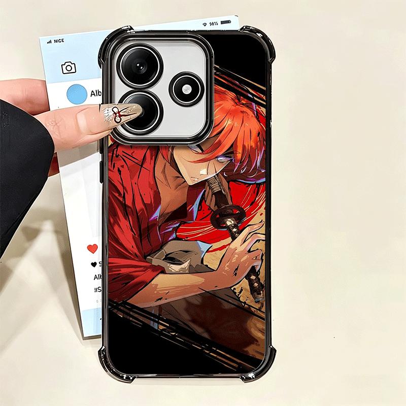 Rurouni Kenshin Anime Plating Phone Case For Xiaomi Poco X5 X6 X7 X8 Pro Max F8 Ultra F7 M8 M7 M5S Redmi 15C 15 14C 13C 13 X3 12