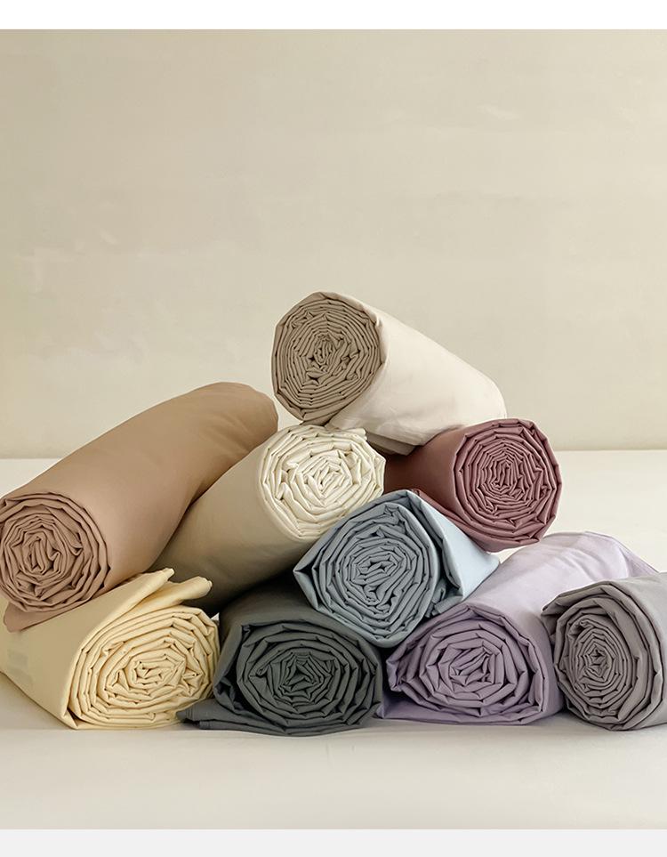 Simple Style Solid Color Washed Cotton Bed Sheet - Pure Cotton, Yarn-Dyed, Single Piece for Dormitory Use