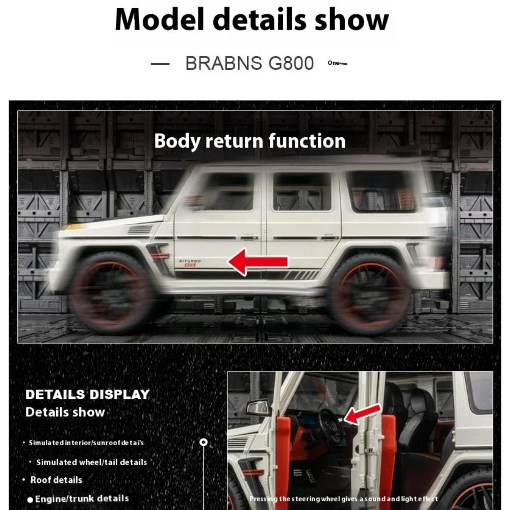 1/18 Mercedes Benz G800 Ordinary Version Without Spray Alloy SUV Diecast Model Collection Ornament Fine Birthday Gift for Friend
