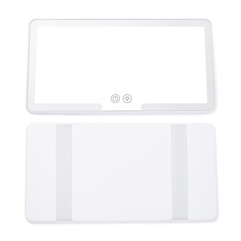 Car Sun Visor LED Makeup Mirror with Three-Color Dimming & Magnification