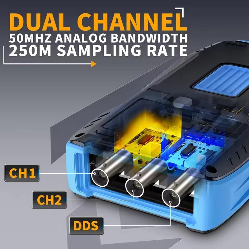 FNIRSI 2C23T Oscilloscopio Digitale Multimetro Generatore di Segnale 3 in 1 Conteggio 9999 Tensione AC DC 50MS/s 10MHz Doppio Canale