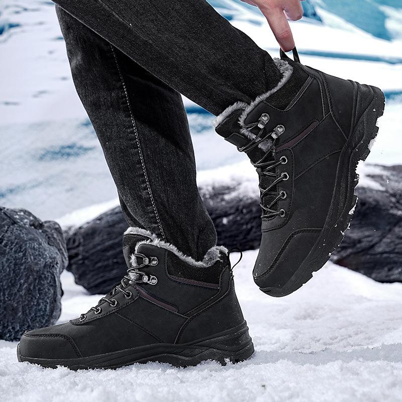 Men's Snow Boots Super Plush Warm Cotton Shoes Fashion Casual High Top Boots for Men Outdoor Non-slip Hiking Boots Large Size48