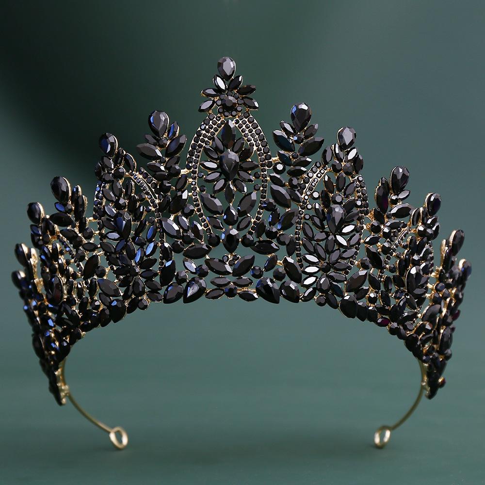 Alloy Crystal Bridal Beauty Pageant Crown Tiara Diadem Wedding Hair Accessory for Brides Elegant Headband Headdress