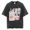 Anime Tomie Junji Ito Vintage Washed T-shirt Men Women Manga Horror Gothic Rock T Shirts Male Retro High Quality Cotton T-shirts
