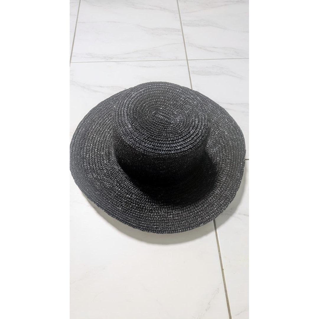 Used Lack of Color Black Straw Hat