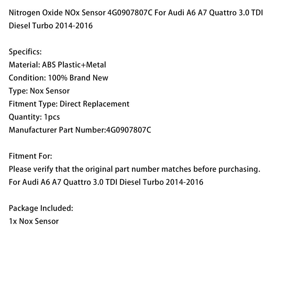 NOx Sensor 4G0907807C For A6 A7 Quattro 3.0 TDI Diesel Turbo 2014-2016