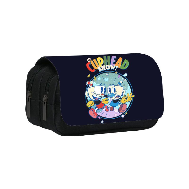 Cuphead Themed Travel Pencil Bag With Durable Polyester Material For Teens And Kids