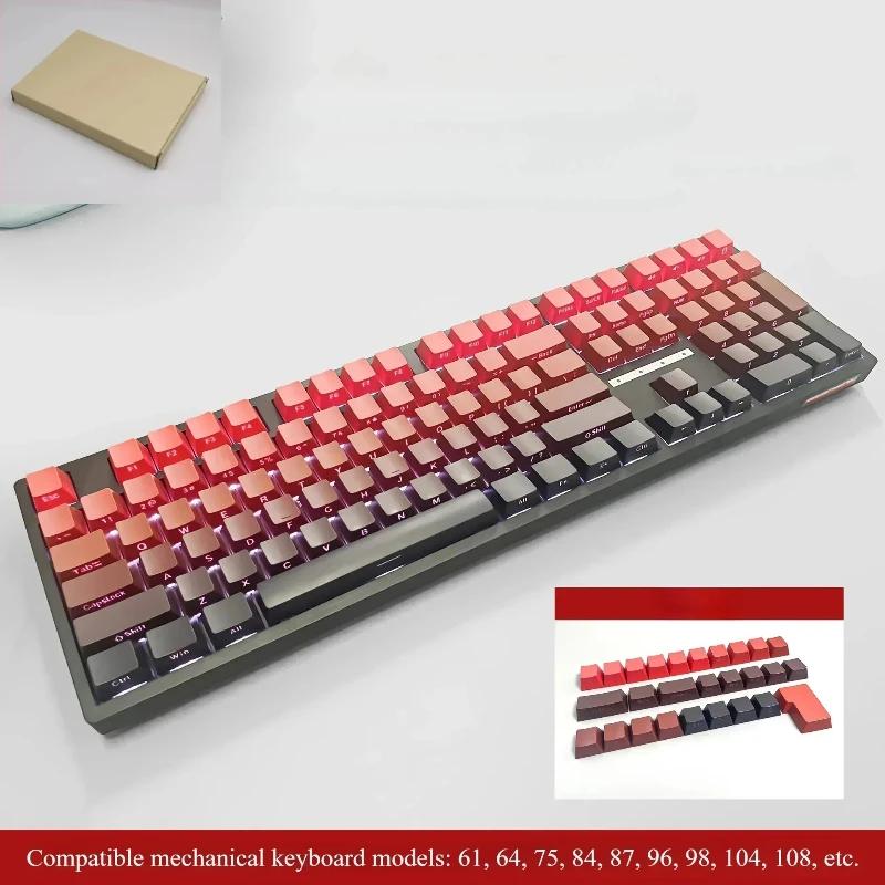 2025 Good Gradient Keycaps Side Printed Shine Through PBT Double Shot OEM Profile for MX Switches Gaming Keyboard 130+key Caps