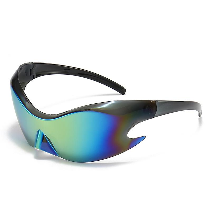 Non-polarized Classic Fashion Punk Women Alien Mirror Integrated Design Future Technology Sense Sunglasses Sunscreen Men Eyeglasses