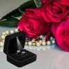 Square Shape LED Ring Jewelry Box Solid Color LED Light Ring Display Case  Birthday Gift