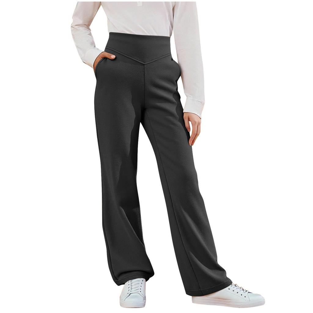 Children's Bell-Bottom Pants With Elastic Waistband And Pockets In Color