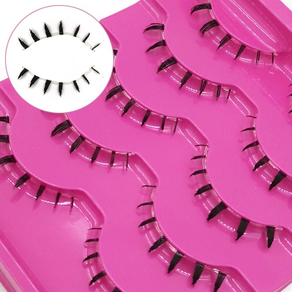 

5 Pairs Soft Under Eye Lashes Clear Band Manga Bottom Lashes Hot Lower Eyelashes Eyelash Extension