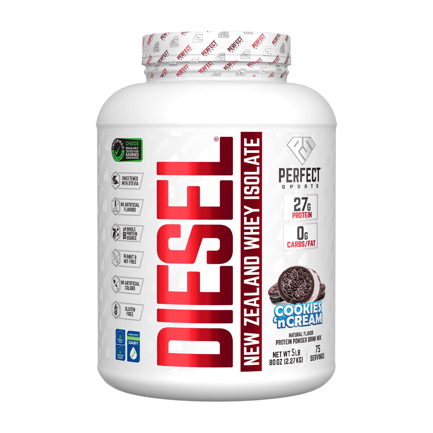 

Diesel, New Zealand Whey Isolate, Cookies & Cream, 2.27Kg(5Lbs)