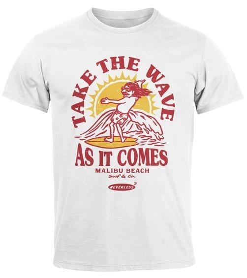 Men s T-Shirt Surfer Saying Take the Wave Wave Surfing Fashion Street Style- 2XL