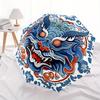 1pc Dragon Waves Automatic Open/close Folding Compact Umbrella, 8-Rib Sturdy Canopy, Lightweight Portable, Everyday Use, Gift, Outdoor Umbrella, Trave