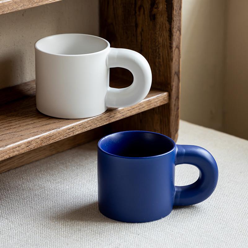 Dicke Henkel Tasse Keramiktasse Haushalt Gastronomie Teetasse mit Tablett Paar Wasserbecher Kaffeetasse